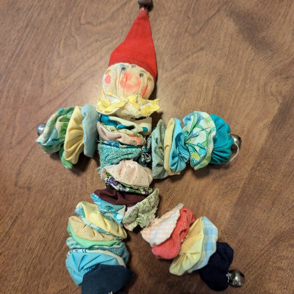 3 vintage (60s) stuffed toys- teddy bear, rabbit, handmade yo-yo clown doll - Picture 2 of 7